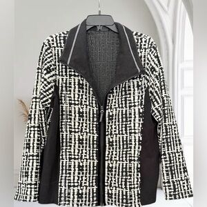 Onque Casuals Vintage Monochrome Textured Bomber Jacket